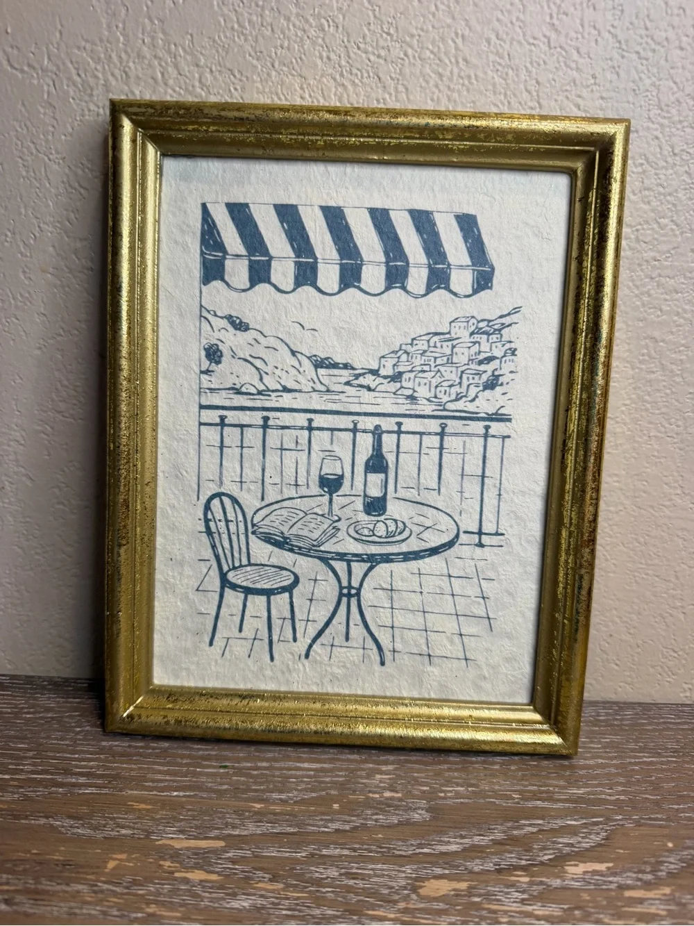 NWT Target Bullseye Gold Framed Mediterranean Café Wall Art Vintage Style Decor
